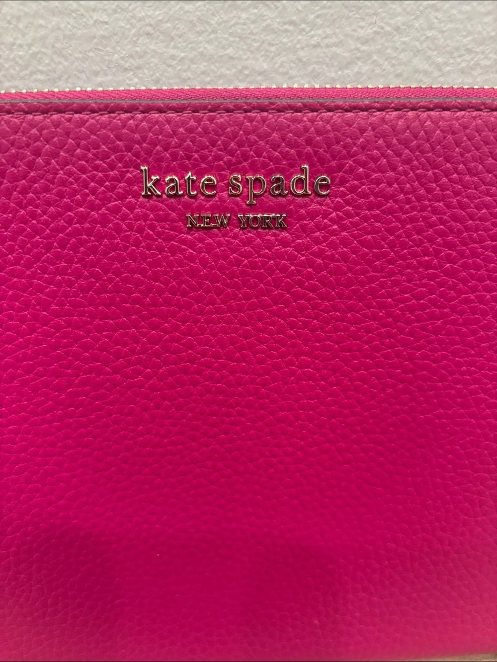 kate spade hot pink pebbled leather wristlet